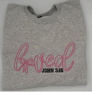Religious Valentine Embroidered Sweater